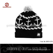 Venda Por Atacado Good Quality Custom Knitted Beanie, Pom Pom Beanie Hats